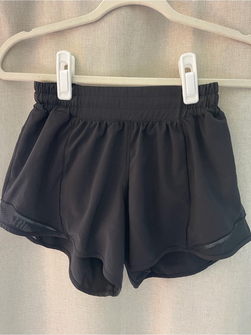 lululemon athletica Black Athletic Shorts with Curved Hem